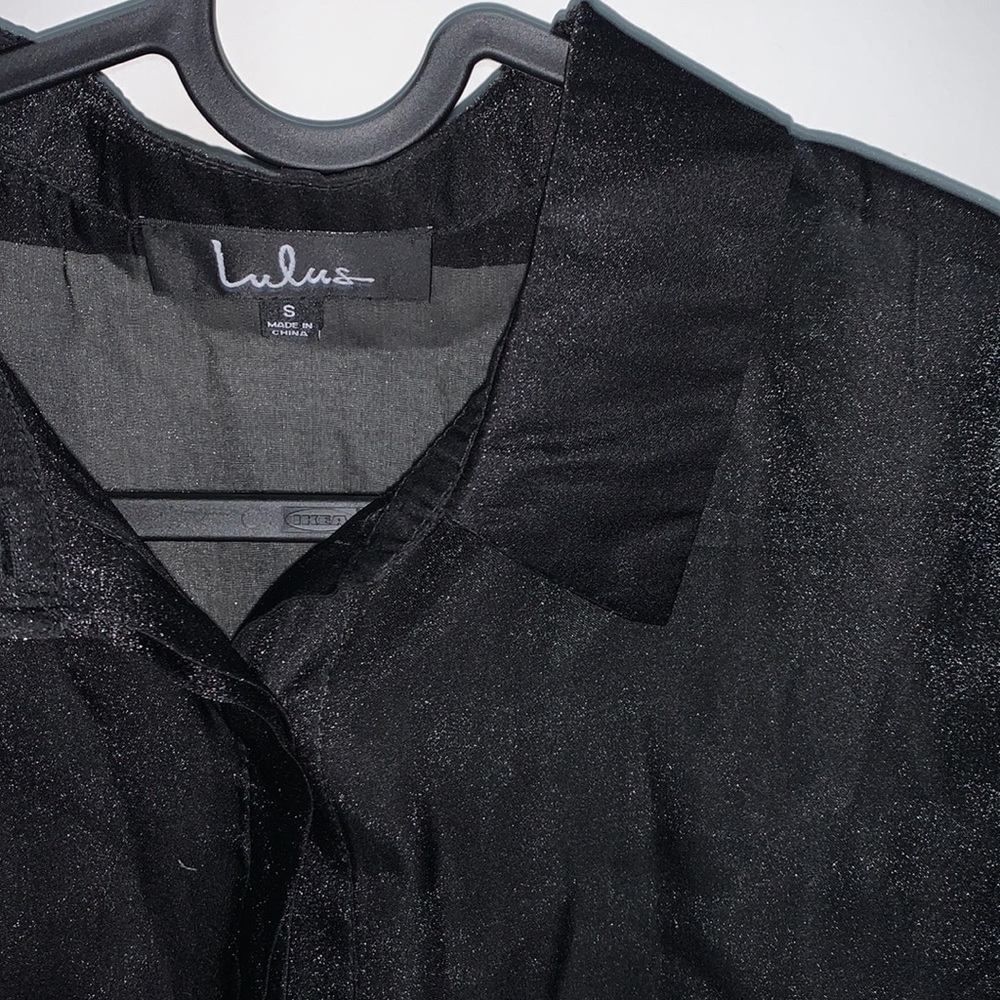 Lulus sheer black button up
